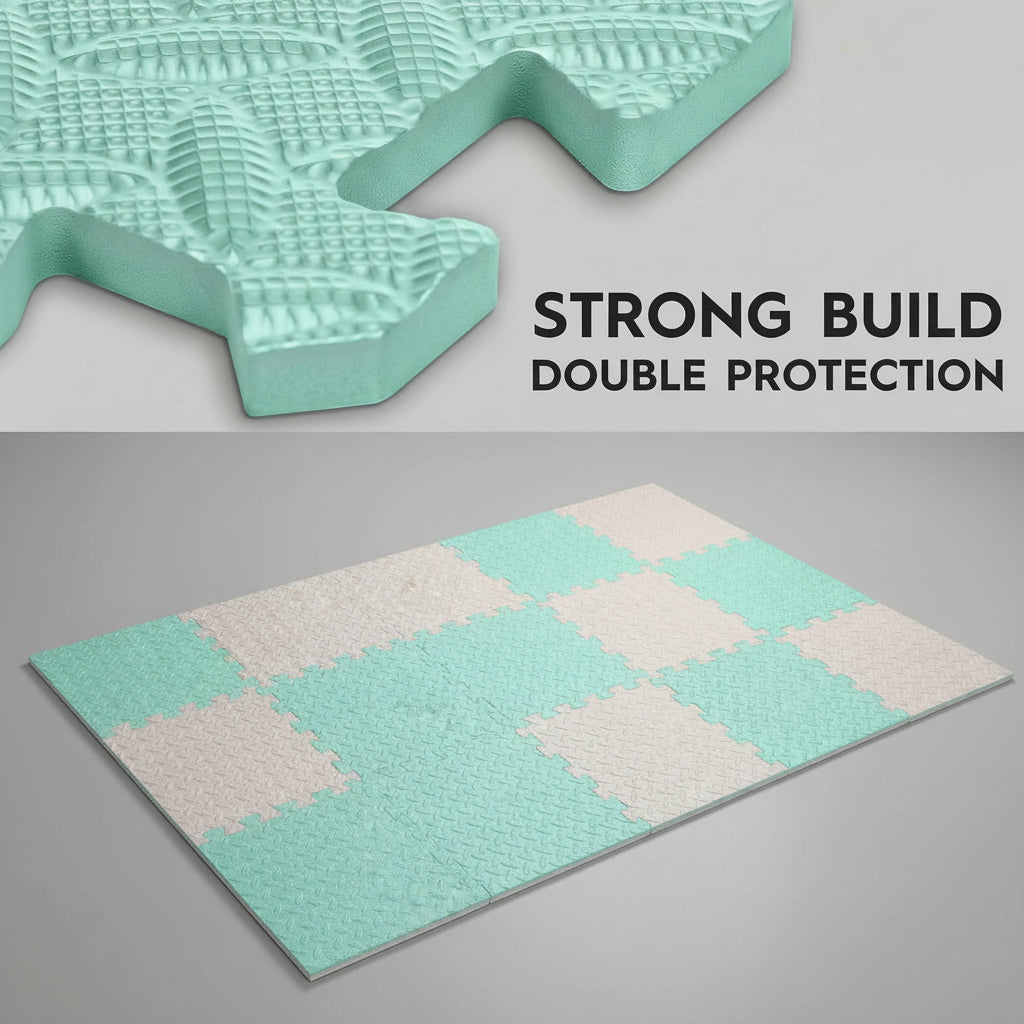 18-Piece EVA Interlocking Foam Floor Tiles, 18 Sq Ft Non-Slip Puzzle Exercise Mat Flooring for Home Gym and Workout Equipment
