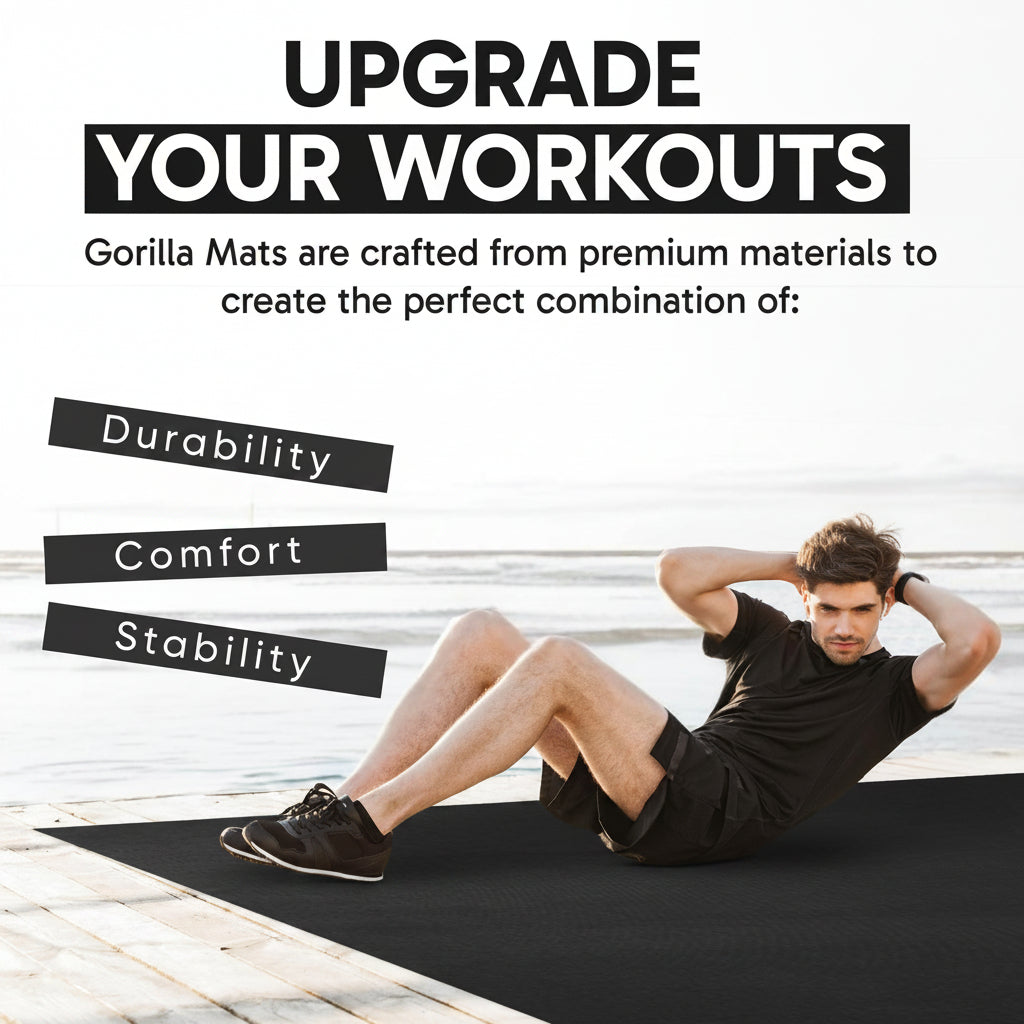 Gorilla Mats Extra Large Home Gym Mat 9x6 ft, Non-Slip Exercise Flooring for Yoga, Cardio, Weight Lifting & Fitness Workouts