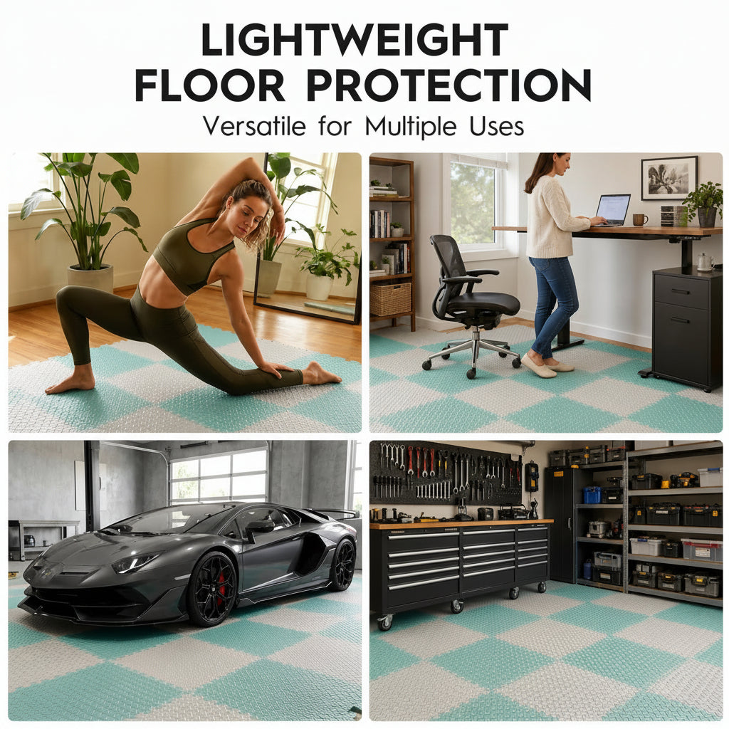18-Piece EVA Interlocking Foam Floor Tiles, 18 Sq Ft Non-Slip Puzzle Exercise Mat Flooring for Home Gym and Workout Equipment