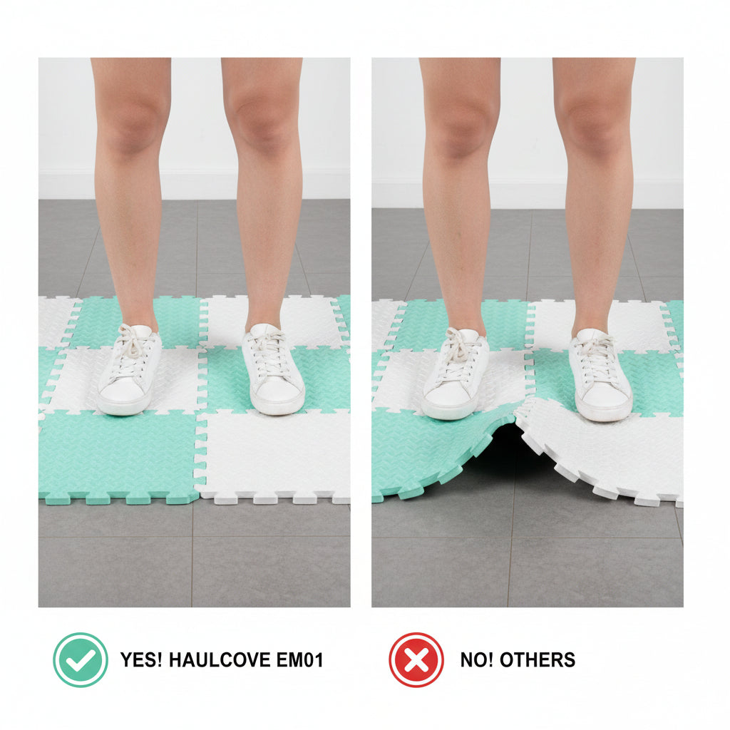 18-Piece EVA Interlocking Foam Floor Tiles, 18 Sq Ft Non-Slip Puzzle Exercise Mat Flooring for Home Gym and Workout Equipment