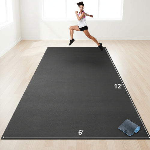 Gorilla Mats Extra Large Home Gym Mat 9x6 ft, Non-Slip Exercise Flooring for Yoga, Cardio, Weight Lifting & Fitness Workouts